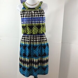 Fenn Wright Manson blouson geo print dress 6